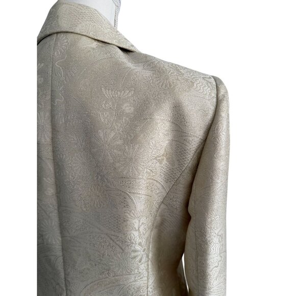 TAHARI Metallic Gold Threaded Blazer Jacket Size 12 - Picture 7 of 9